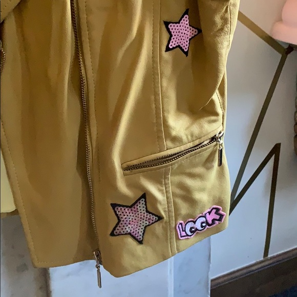 100% real yellow leather hand embellished vest S - Picture 6 of 8